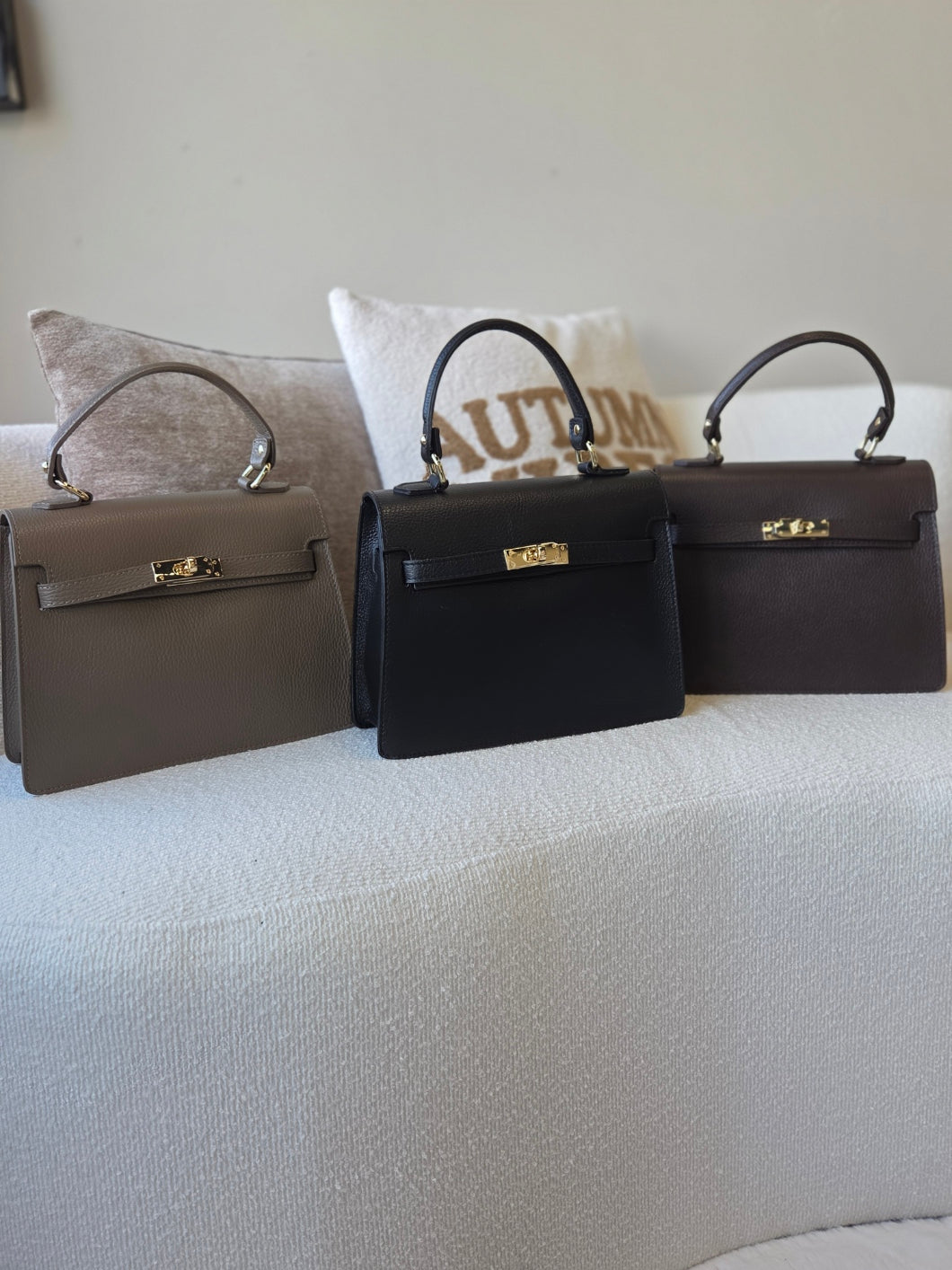 Helen Leather Bag Taupe
