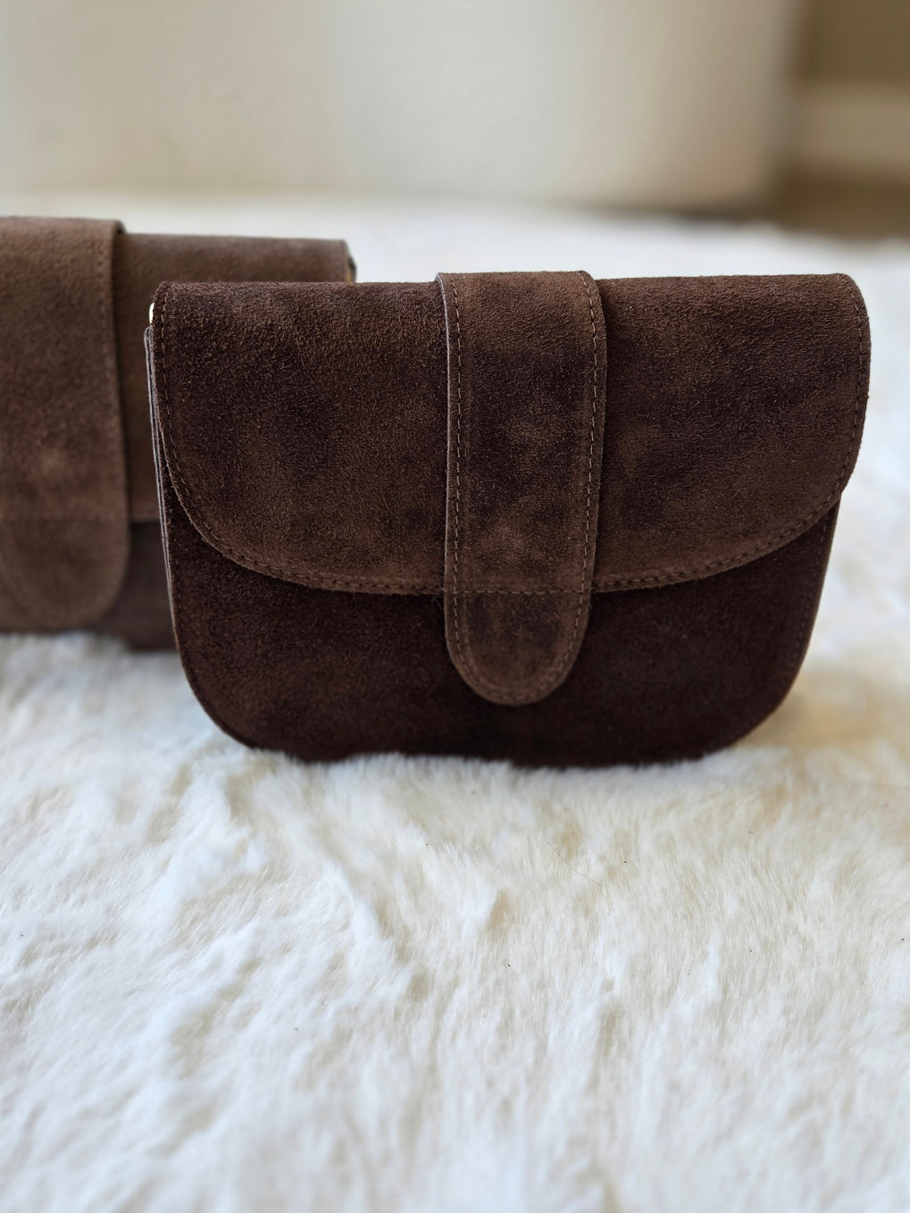 Maan - Suede Crossbody Dark Chocolate