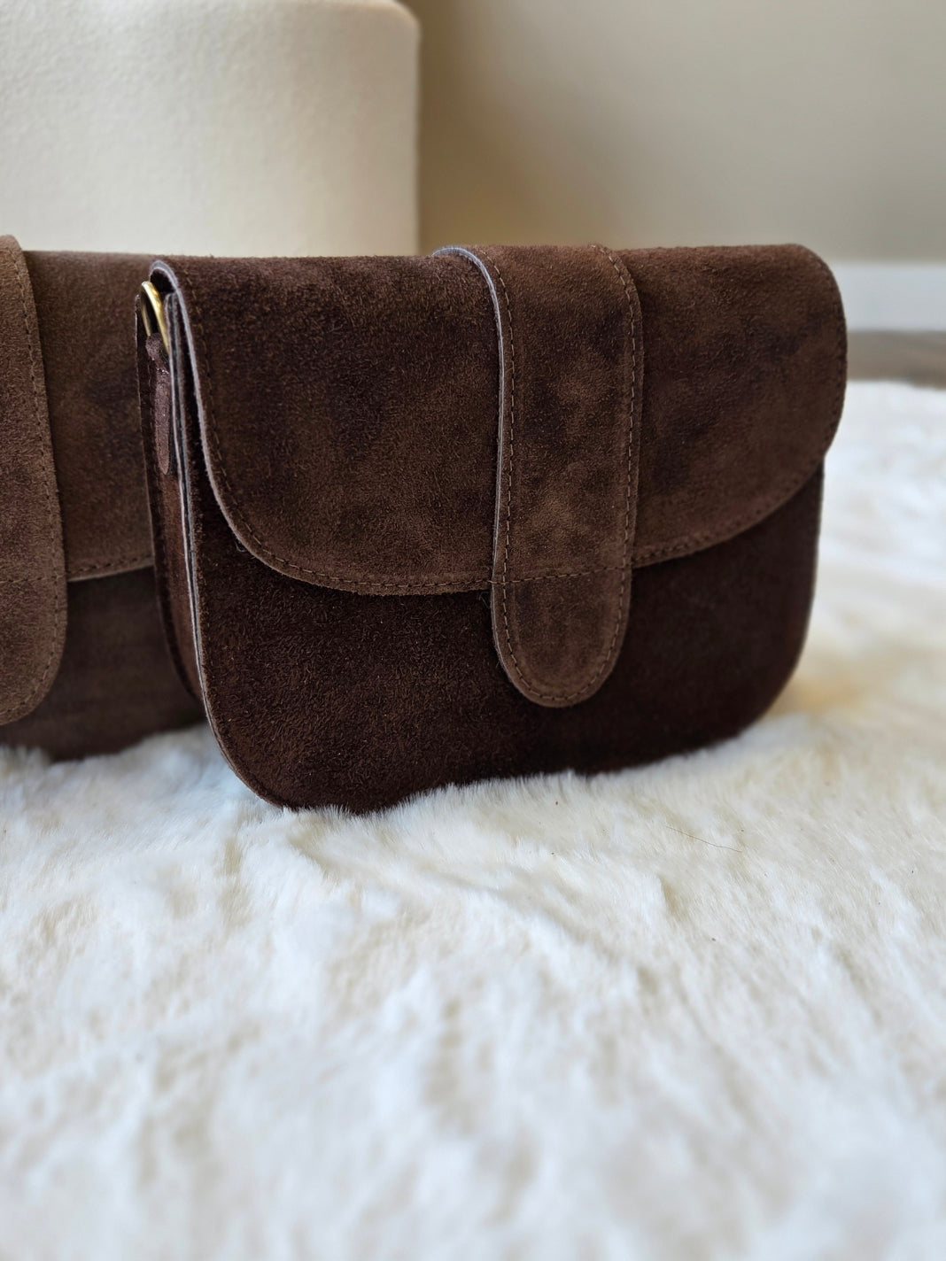 Maan - Suede Crossbody Dark Chocolate