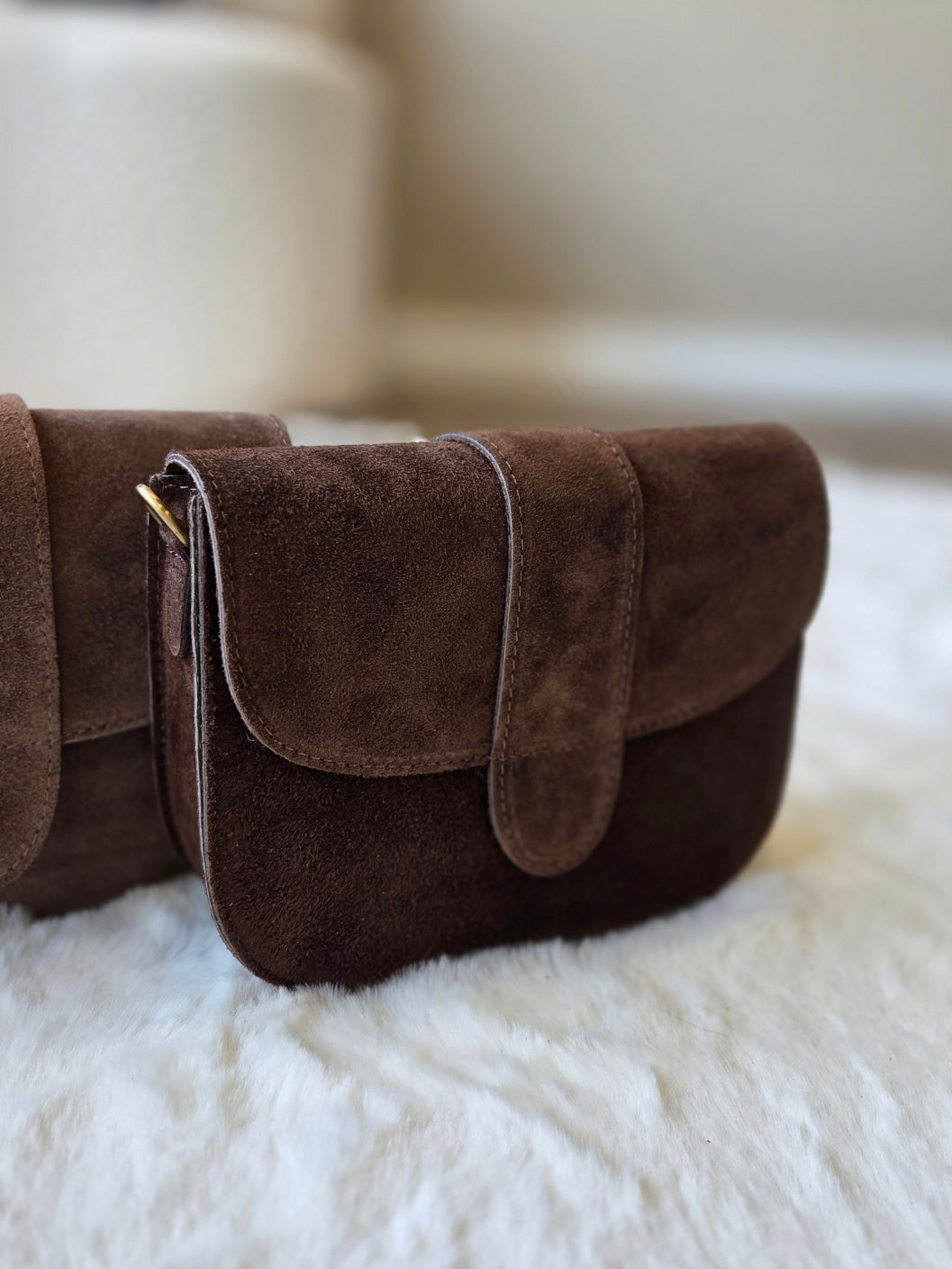 Maan - Suede Crossbody Dark Chocolate