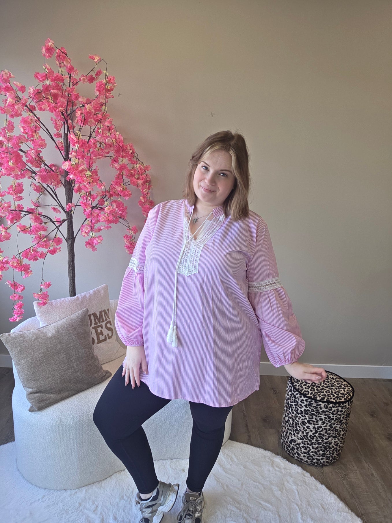 Streep blousjes met kant (In 3 kleuren)