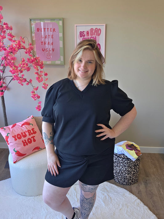 Skort Setjes Met Knoop (In 4 kleuren)