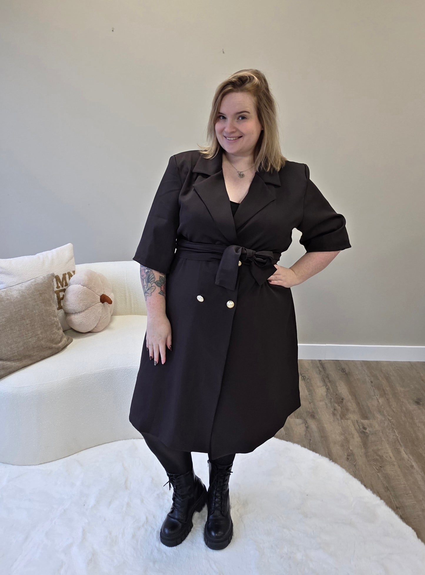 Nikki Curvelly Exclusive Blazer Dress Dark Chocolate