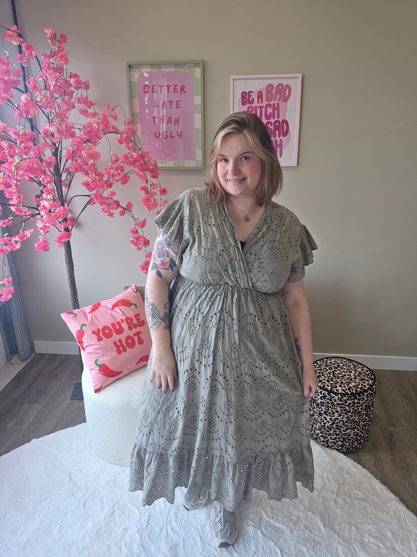 Broderie Jurk (In 4 kleuren)