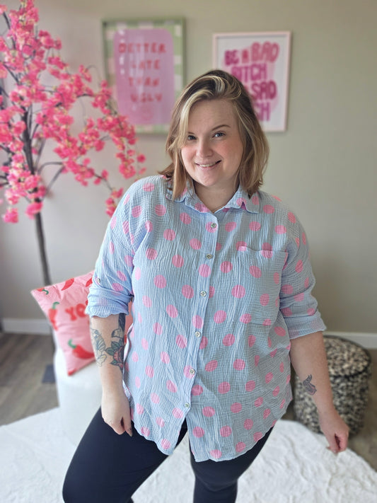 Katoenen Dot Blouse (In 4 kleuren)