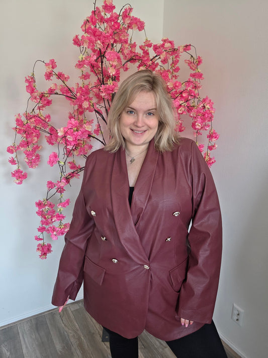 PU Leren Blazer (in 2 Kleuren)