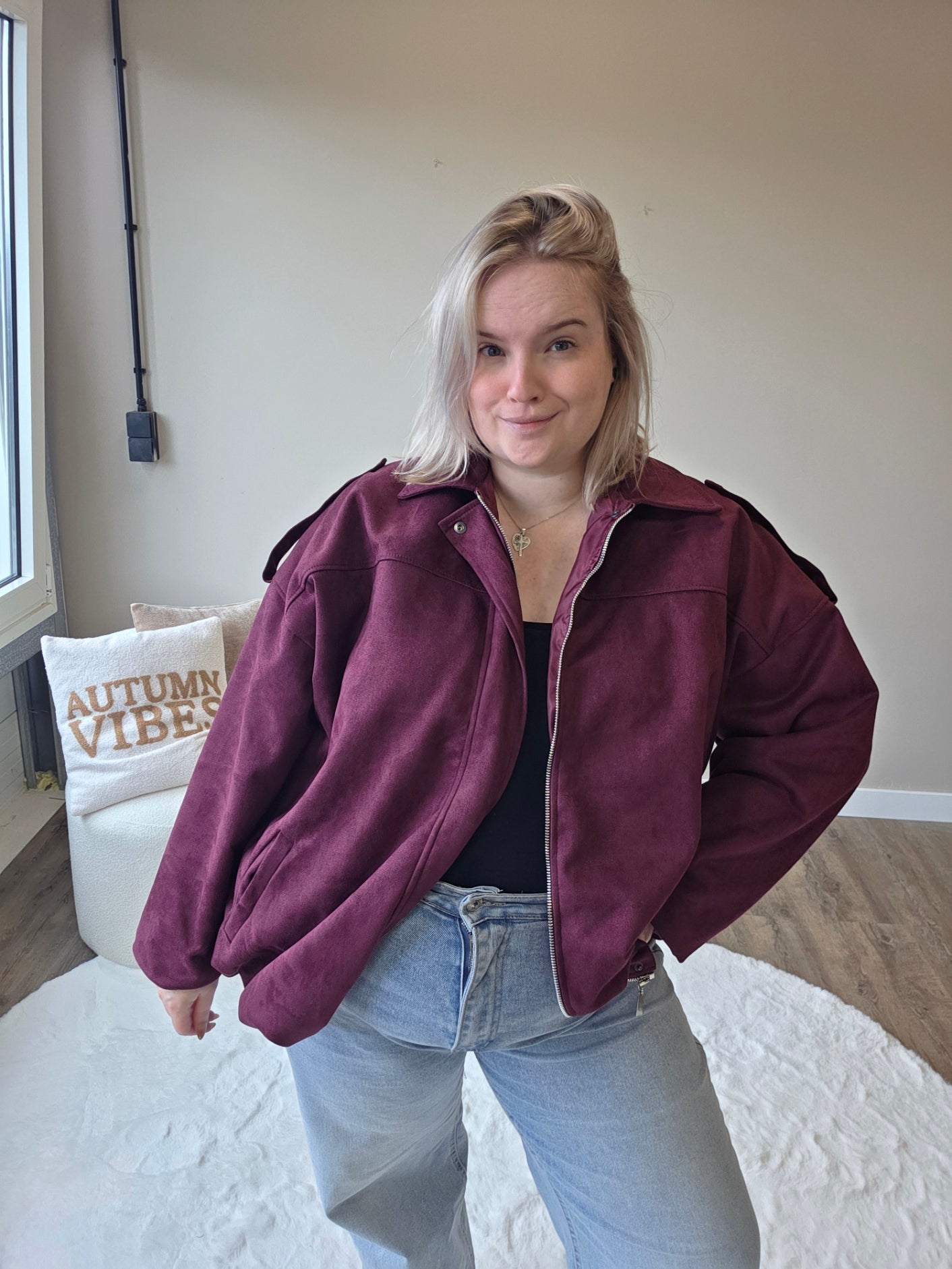 Suède Bomber Jacket (in 4 Kleuren)