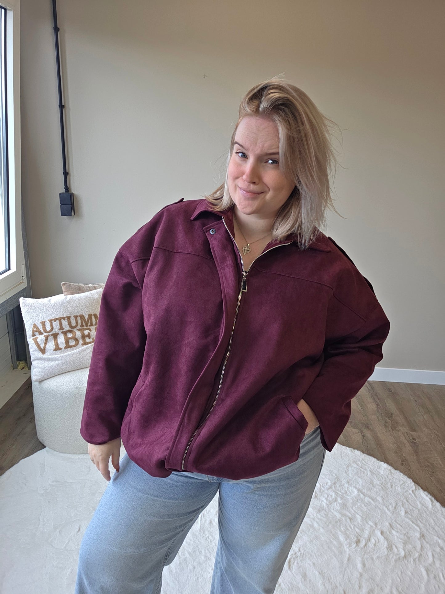 Suède Bomber Jacket (in 4 Kleuren)