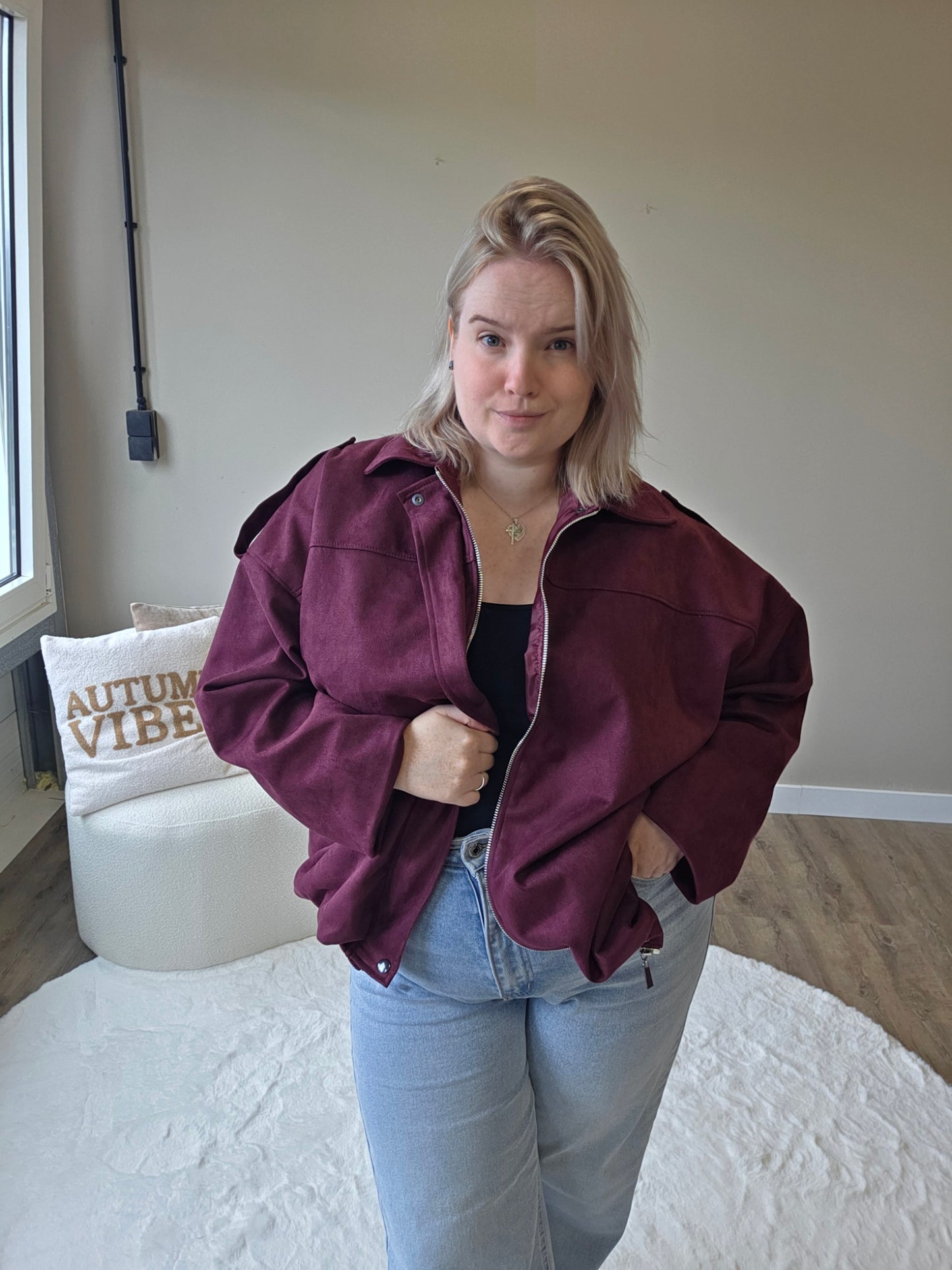 Suède Bomber Jacket (in 4 Kleuren)