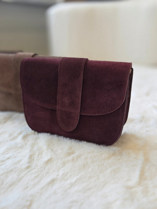 Maan - Suede Crossbody Burgundy