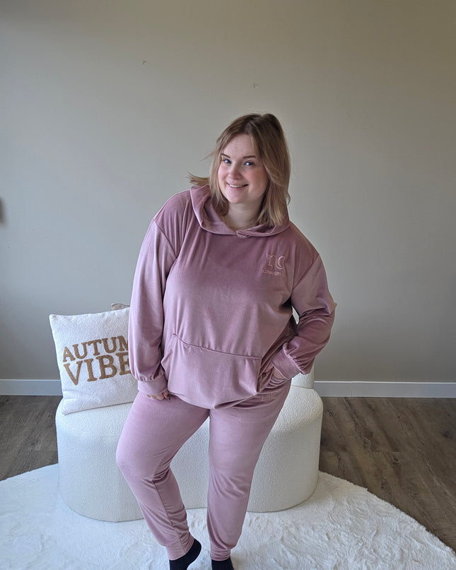 NC Loungewear Samtanzug in Blush Pink