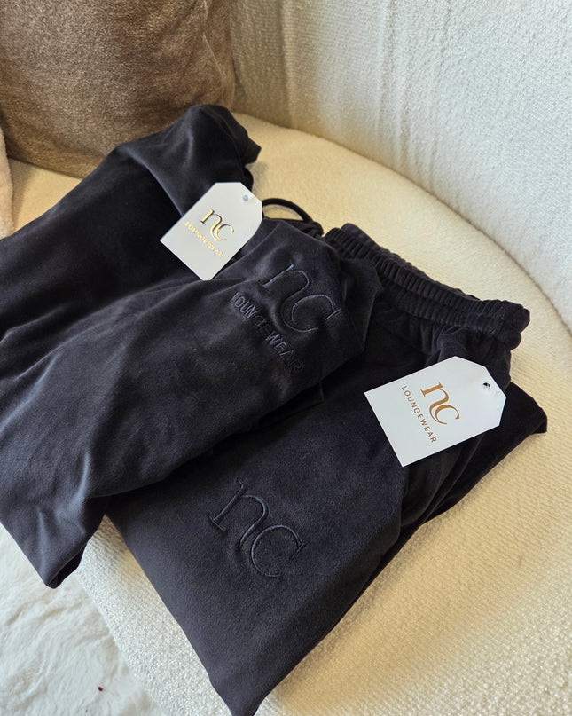 NC Loungewear Samtanzug, Schwarz