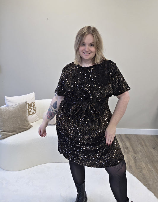 Pailletten jurk (In 3 kleuren)