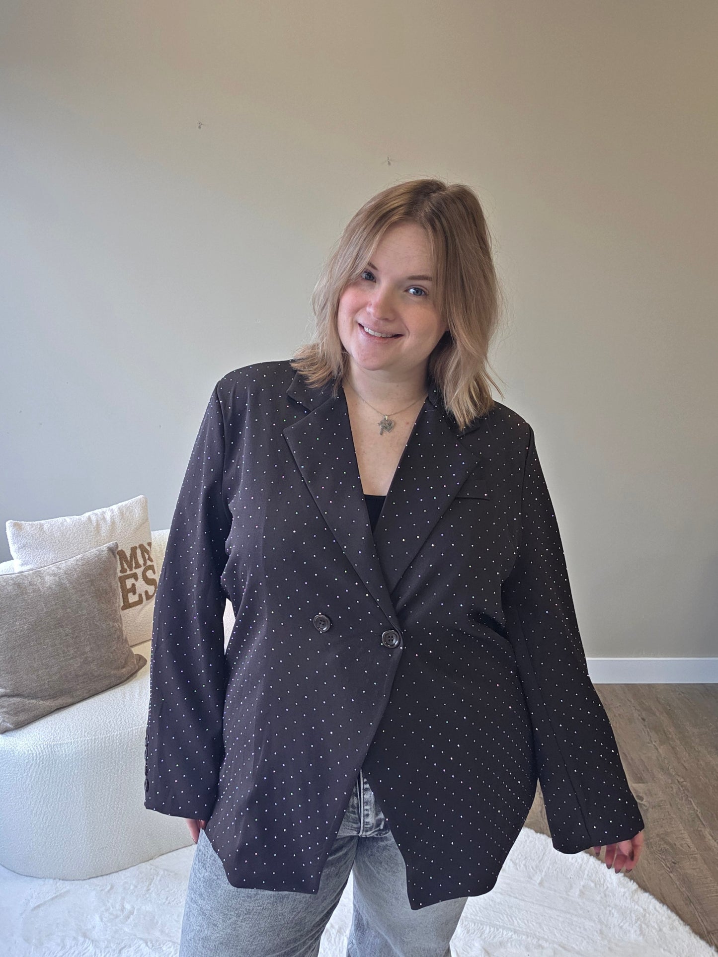 Basic Stras Blazer in (In 3 kleuren)