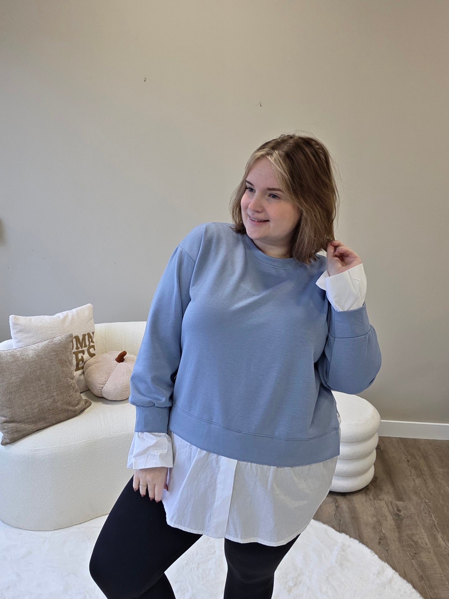 Lilly Trui Met Blouse Effect (In 3 kleuren)