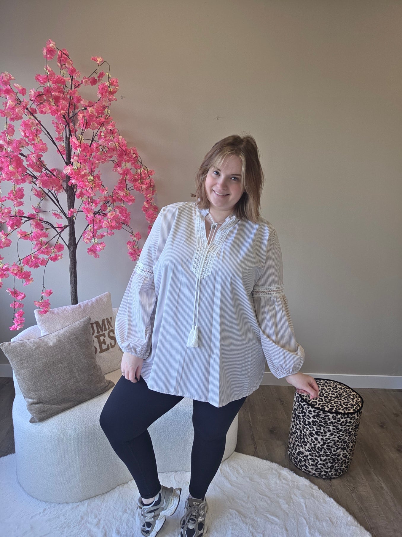 Streep blousjes met kant (In 3 kleuren)