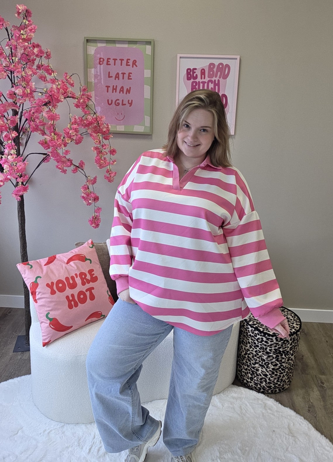 Sweater met v-hals (In 4 kleuren)