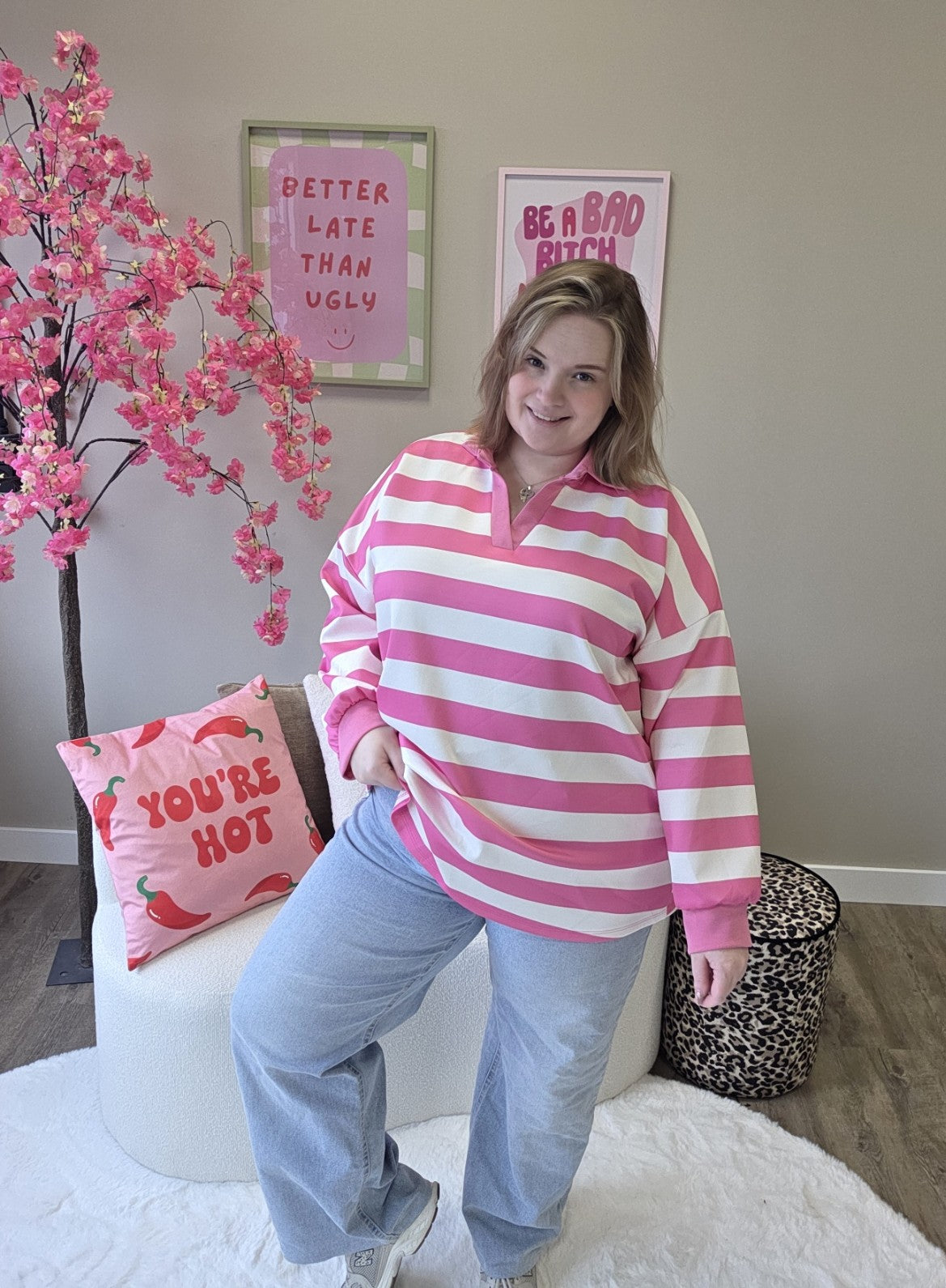 Sweater met v-hals (In 4 kleuren)