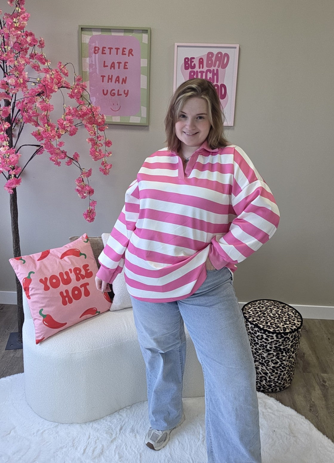 Sweater met v-hals (In 4 kleuren)