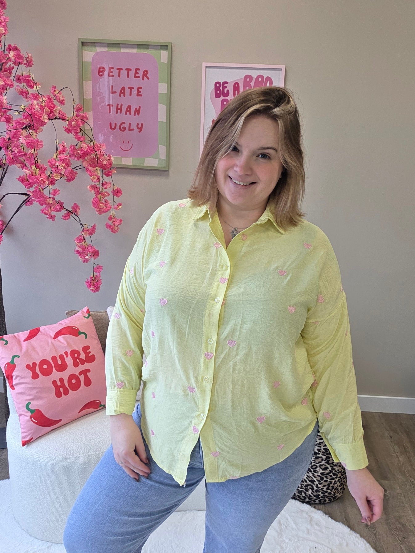 Hartjes Blouse (in 4 kleuren)