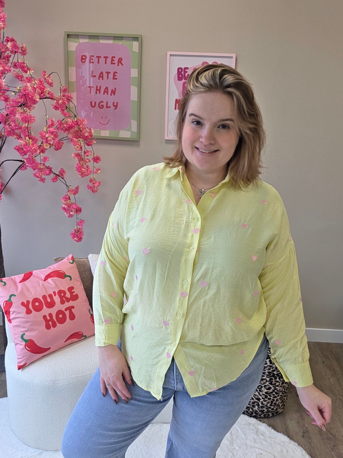 Hartjes Blouse (in 4 kleuren)