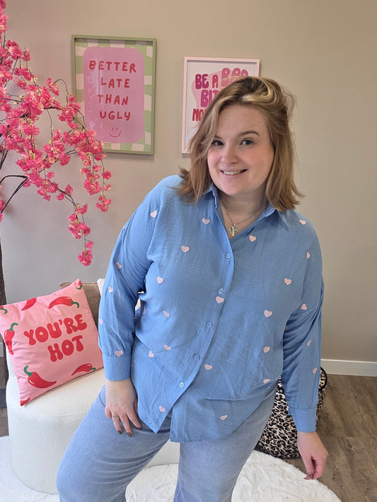 Hartjes Blouse (in 4 kleuren)