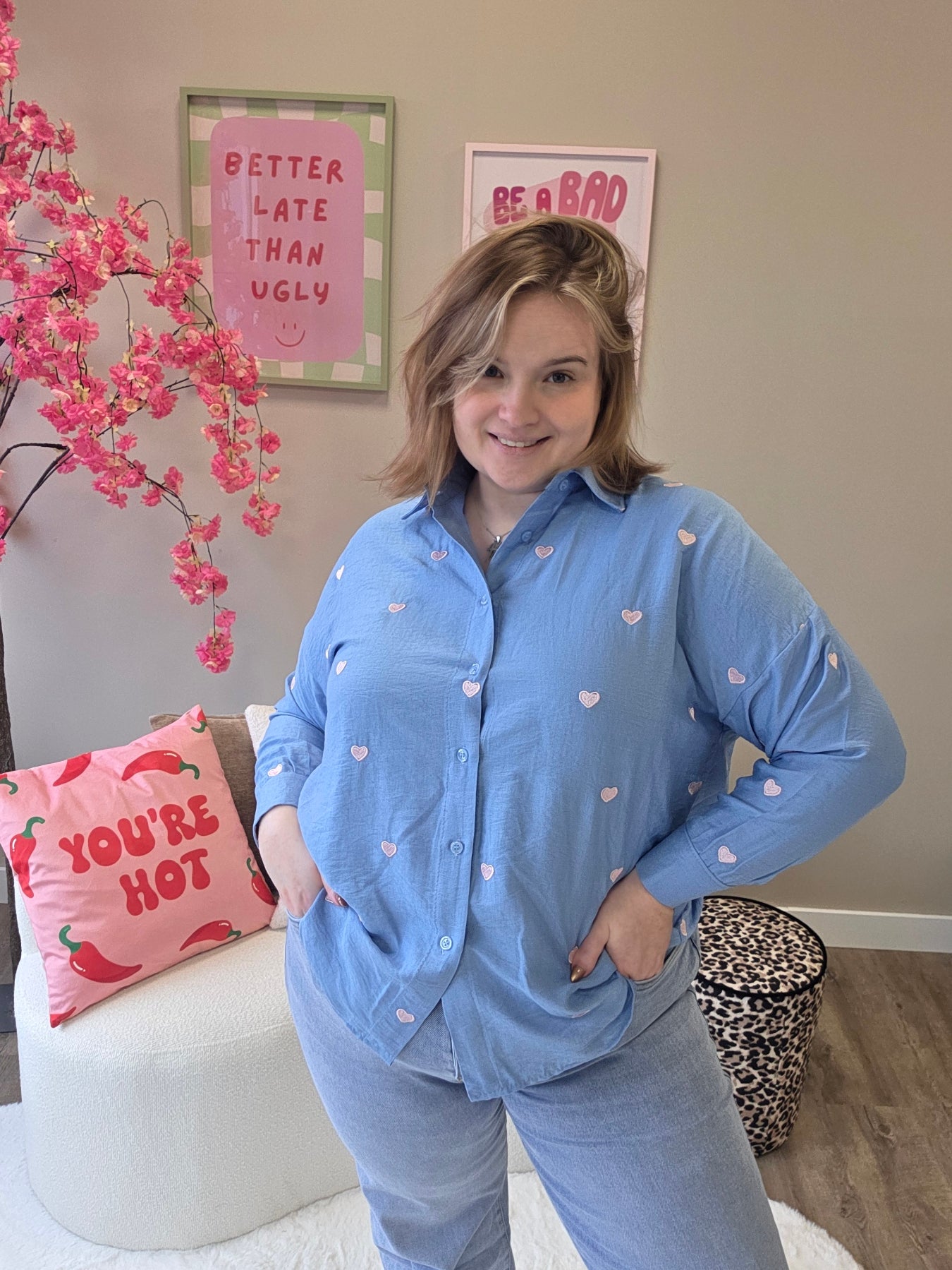 Hartjes Blouse (in 4 kleuren)