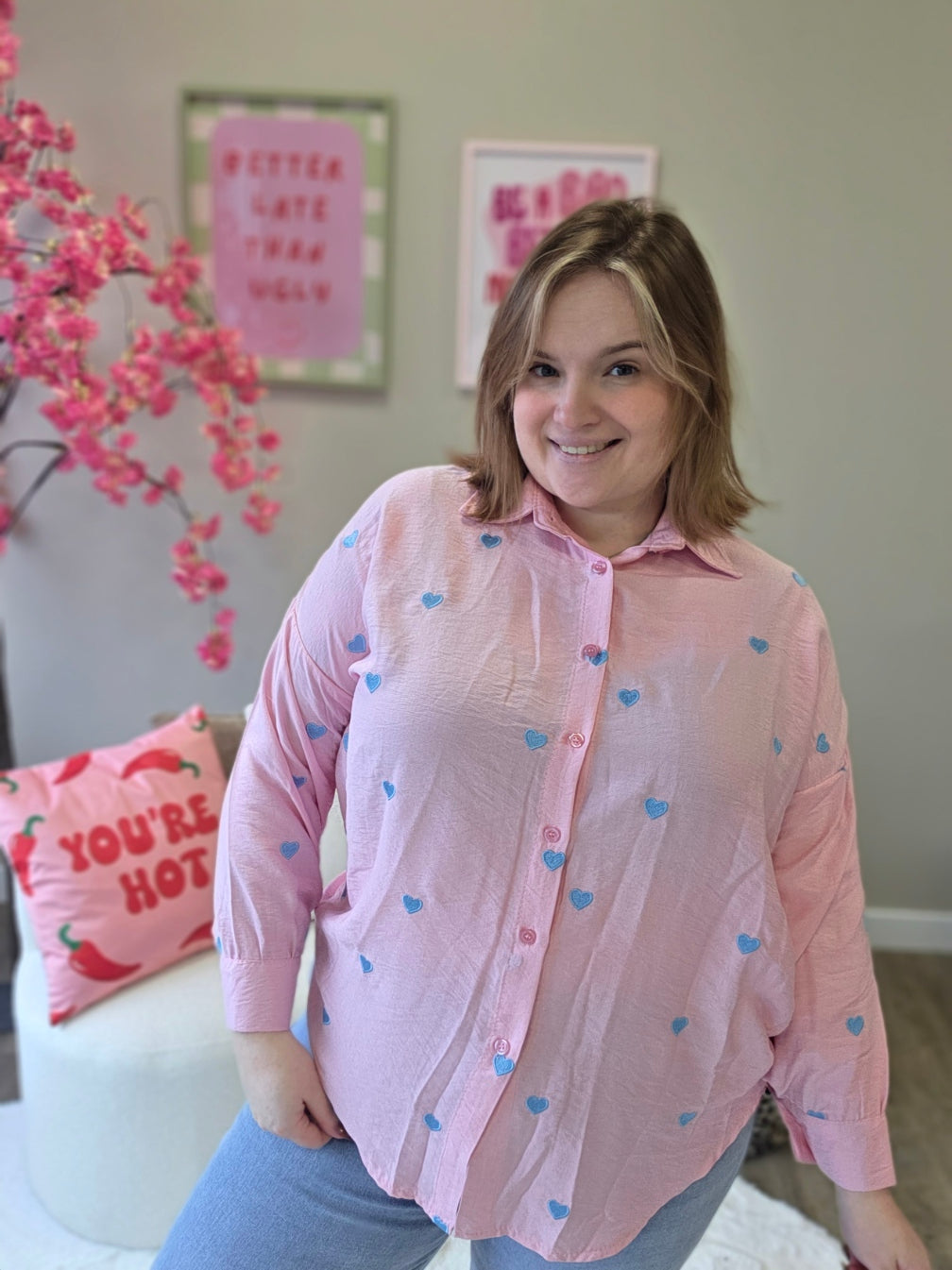 Hartjes Blouse (in 4 kleuren)