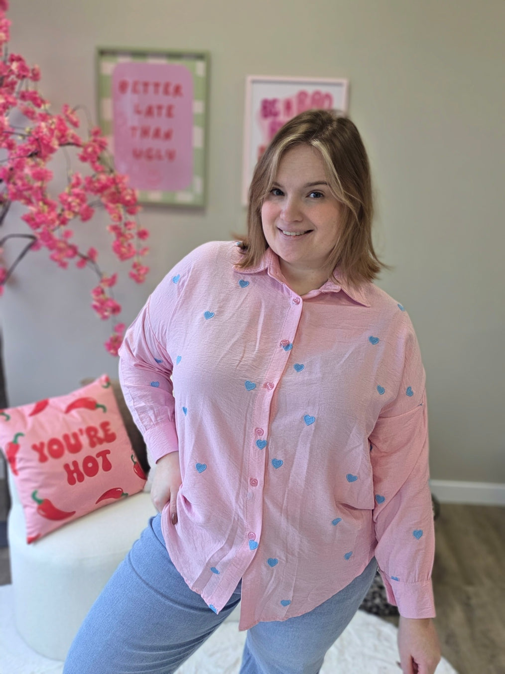 Hartjes Blouse (in 4 kleuren)