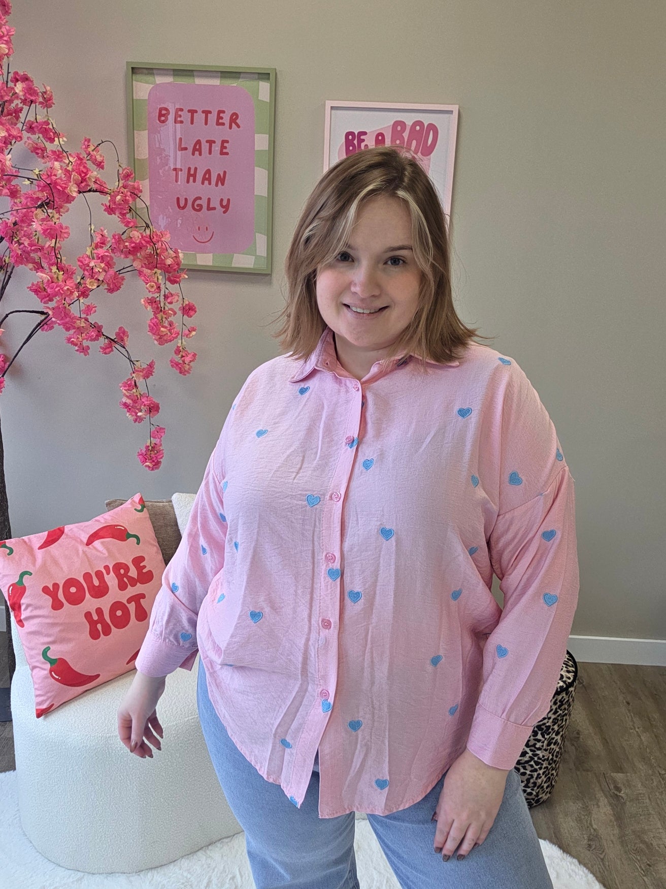 Hartjes Blouse (in 4 kleuren)