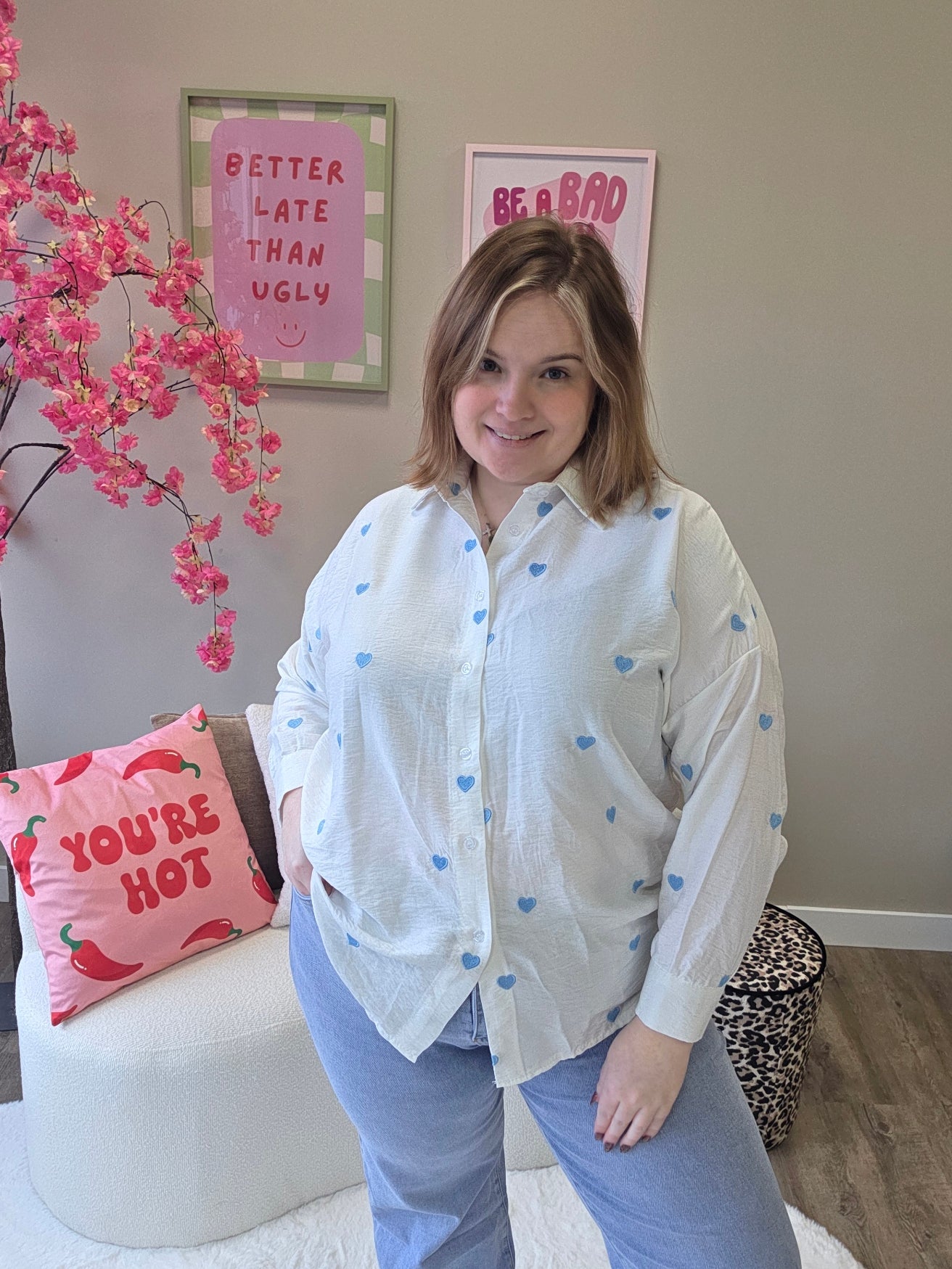 Hartjes Blouse (in 4 kleuren)