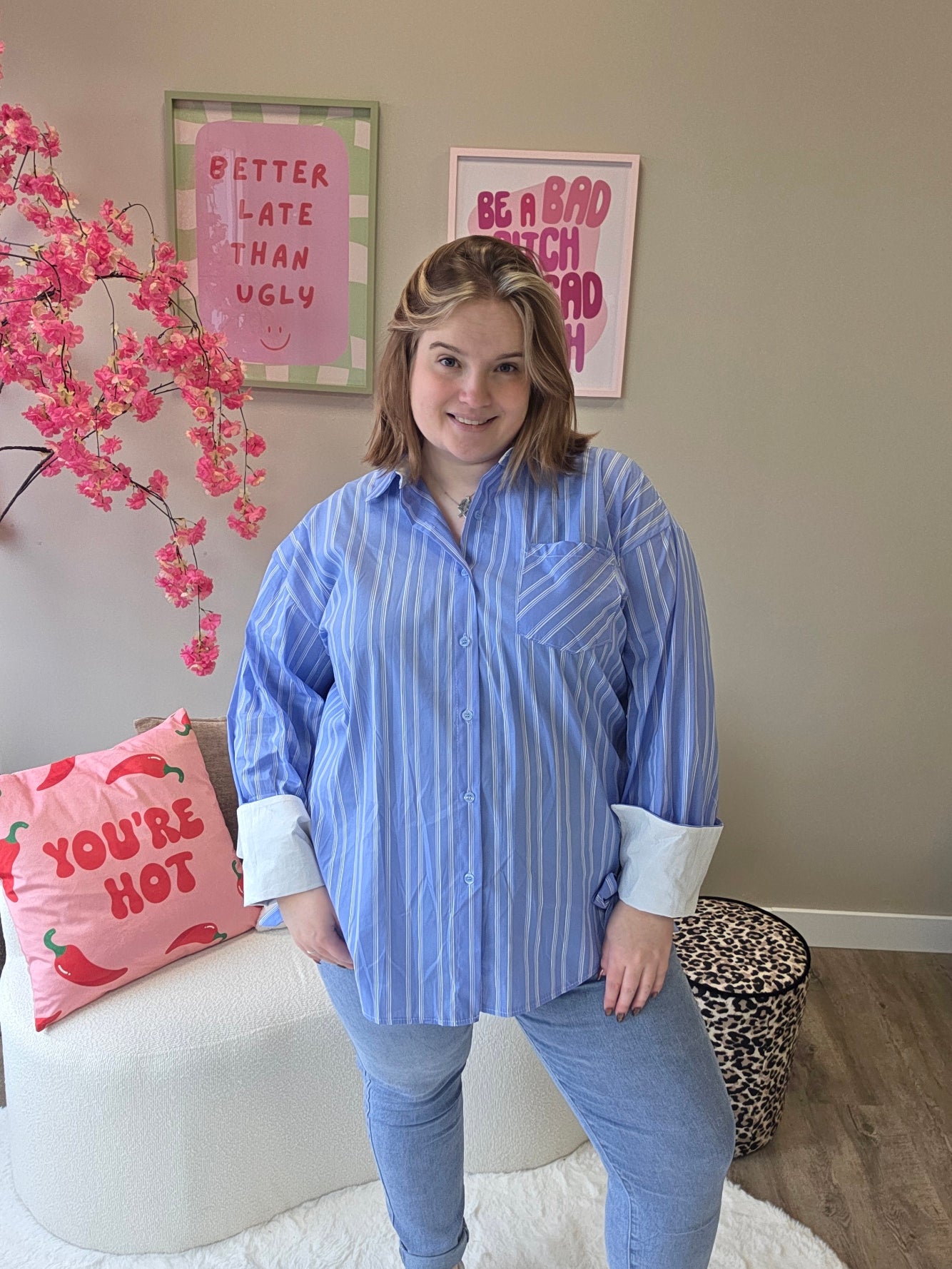 Stripe Blouse met Strikjesmouw (in 3 kleuren)