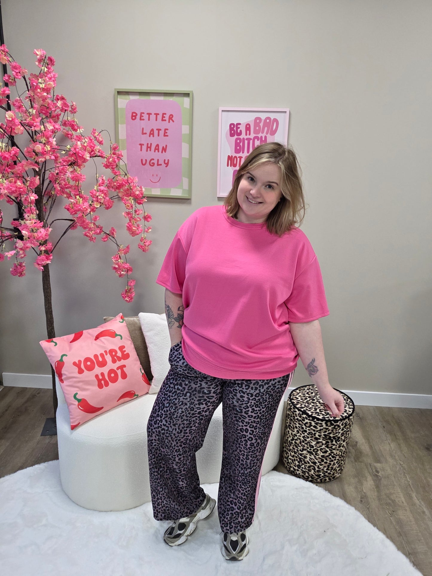 Grijze Panterbroek met bies (in 4 kleuren tot maat 48)