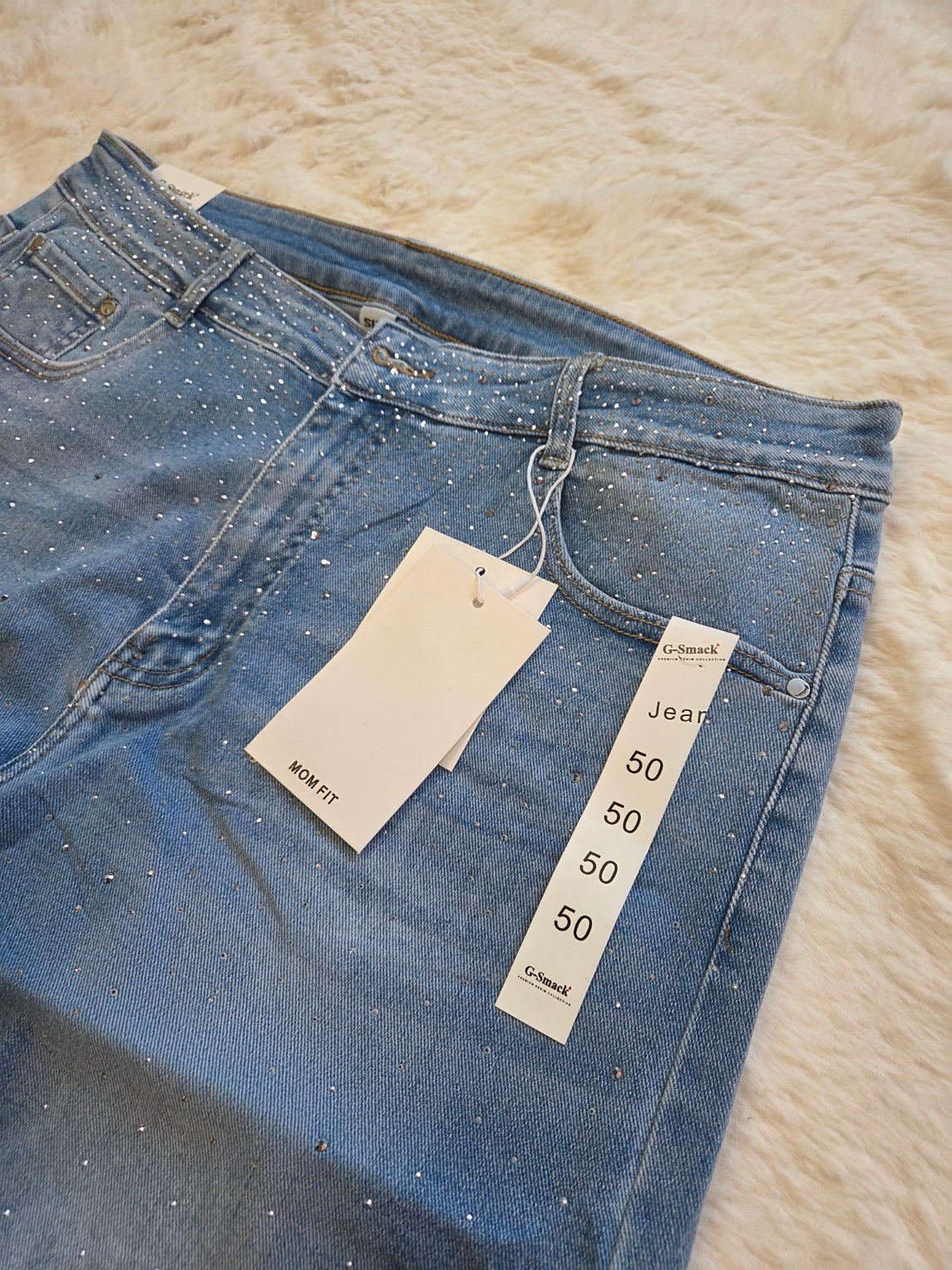 G-Smack Momfit Glitter Jeans Lichtblauw| SM1071-5