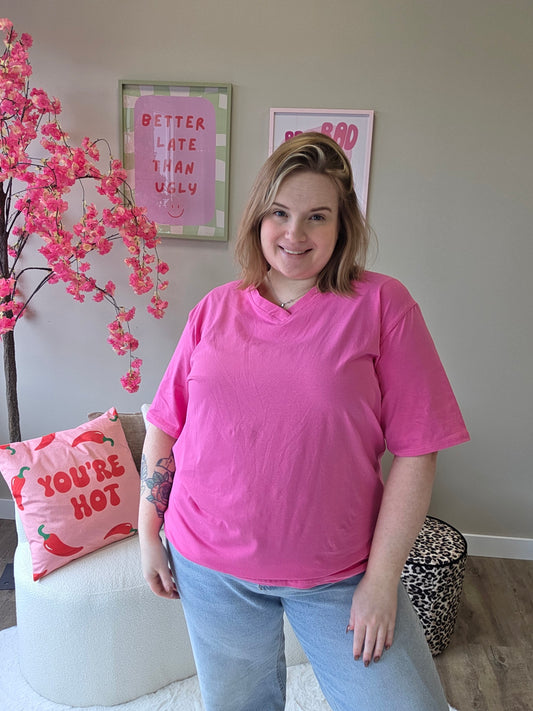 V-hals T-shirts (In 4 kleuren)