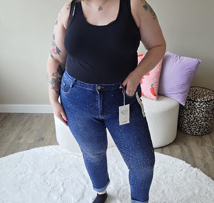 G-Smack Glitter Mom Jeans Blauw (SN173)