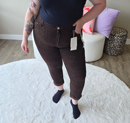 G-Smack Donker bruine Panter Jeans (ZN328)