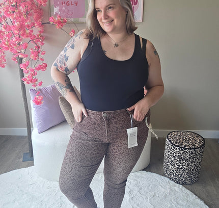S-smack mom jeans panter bruin | ZN284