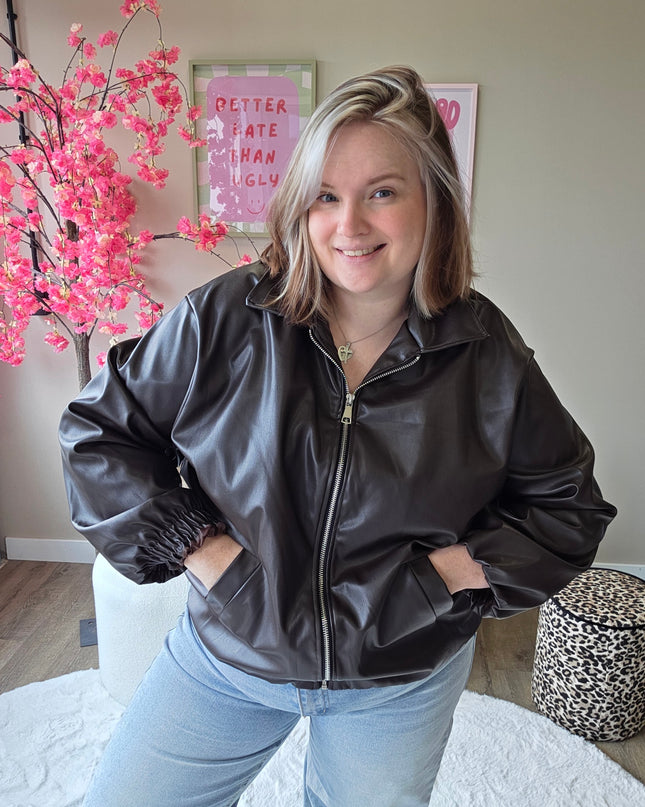 Leatherlook Bombers (In 3 kleuren)