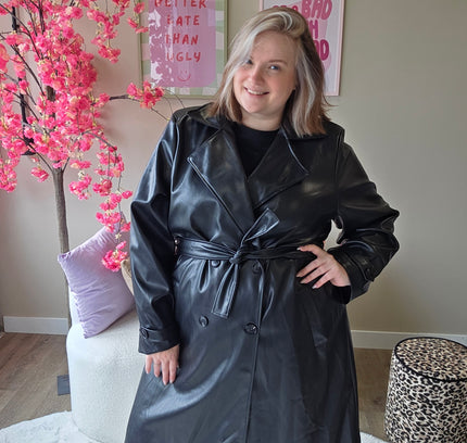 Leather look Trenchcoats (In 3 kleuren)