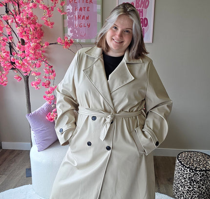 Leather look Trenchcoats (In 3 kleuren)