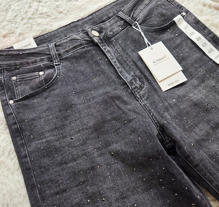 G-Smack Grijze glitter wide leg jeans | ZN-217