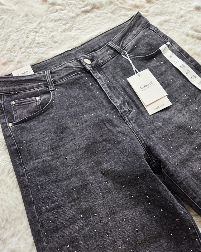 G-Smack Grijze glitter wide leg jeans | ZN-217