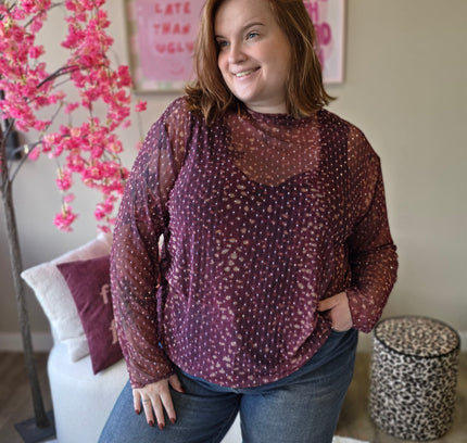 Bambi Mesh tops met rhinestones (In 3 kleuren)