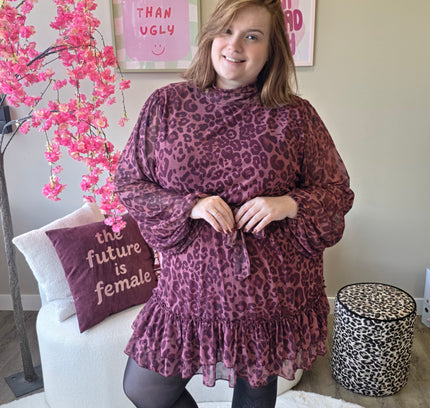 Leopard mesh dress (In 2 kleuren)