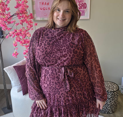 Leopard mesh dress (In 2 kleuren)