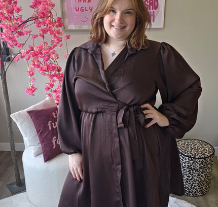 Satin look wikkeljurk kort (In 5 kleuren)