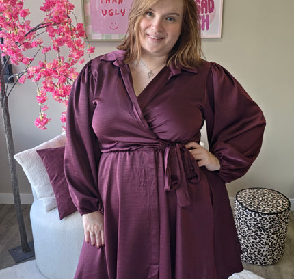 Satin look wikkeljurk kort (In 5 kleuren)