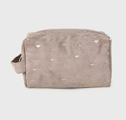 Make-up bag heart taupe