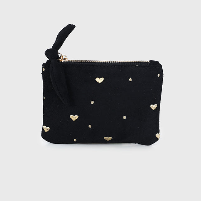 Litte heart pouch black